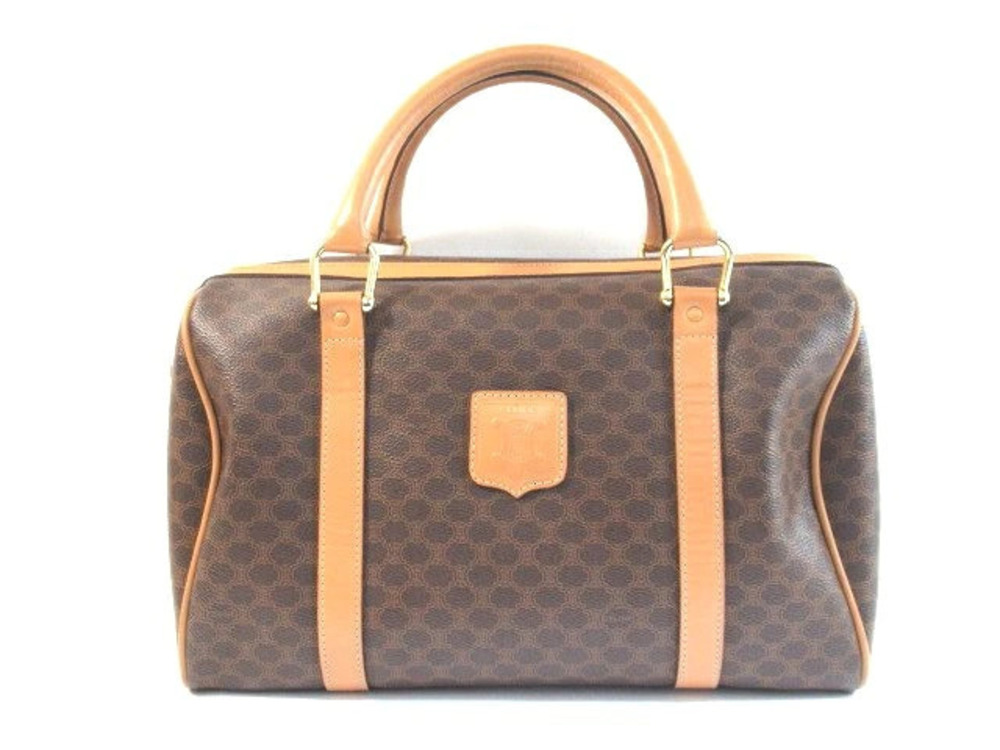 Celine Macadam Boston bag canvas dark brown